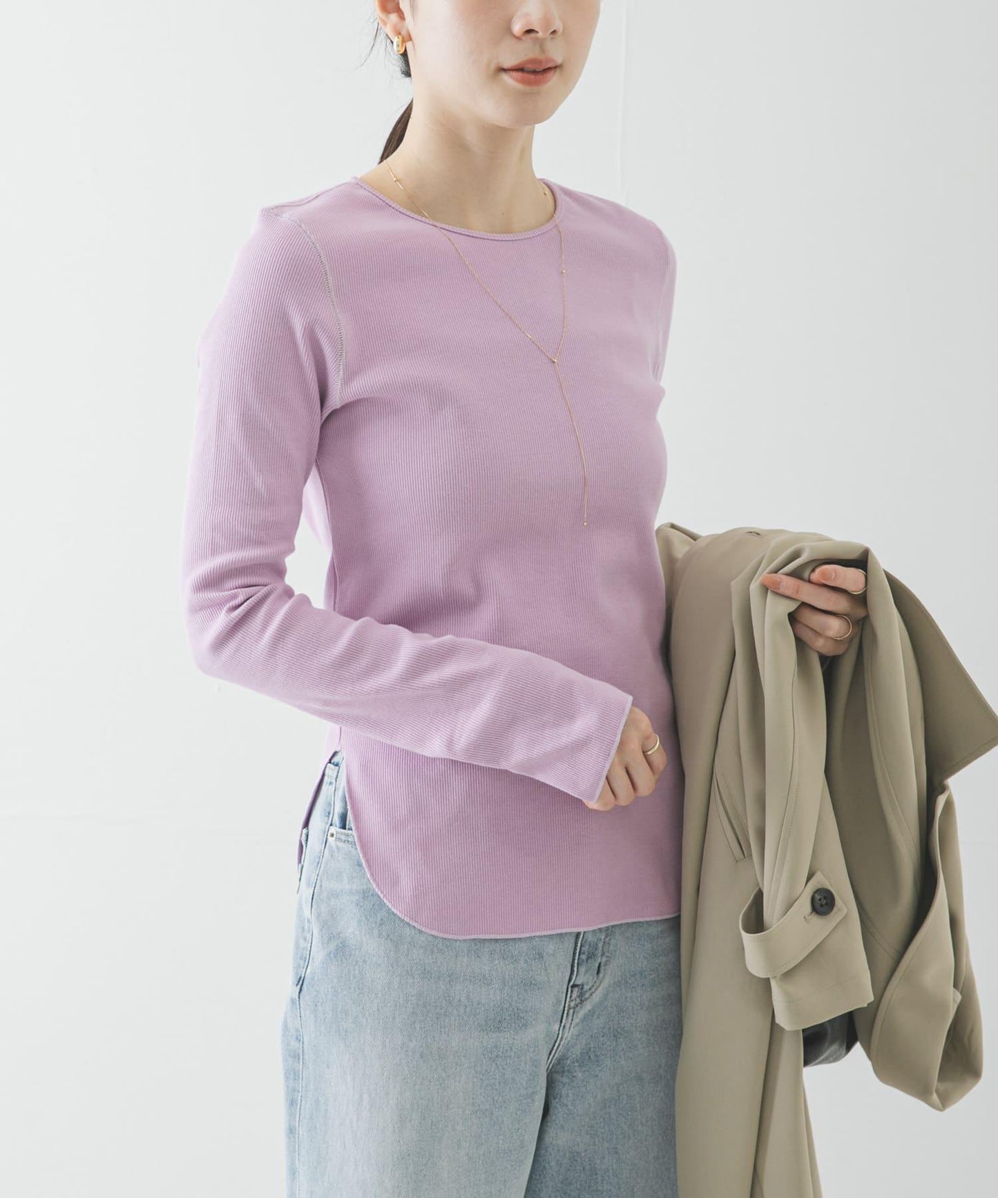 彈力羅紋打底上衣