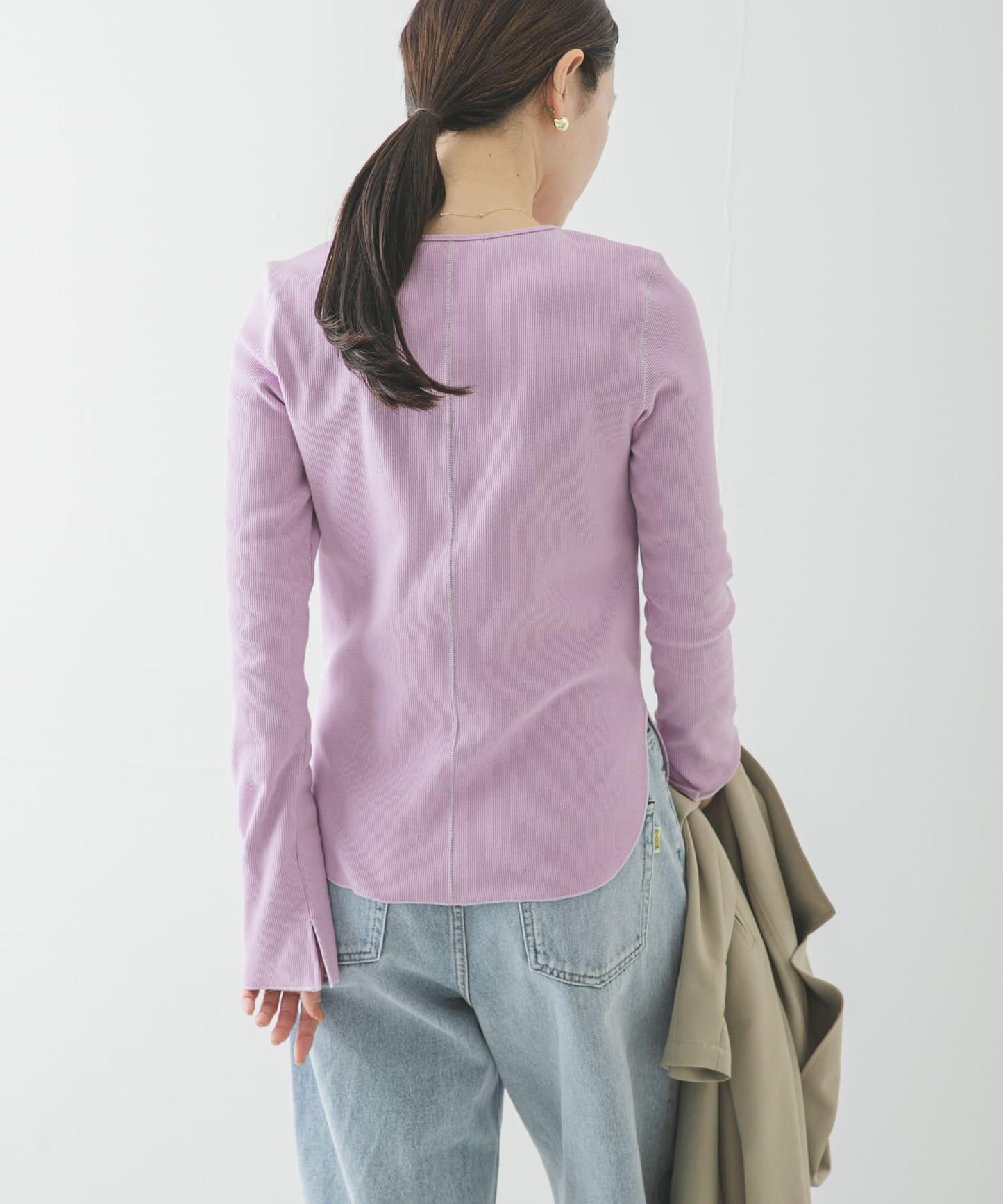 彈力羅紋打底上衣