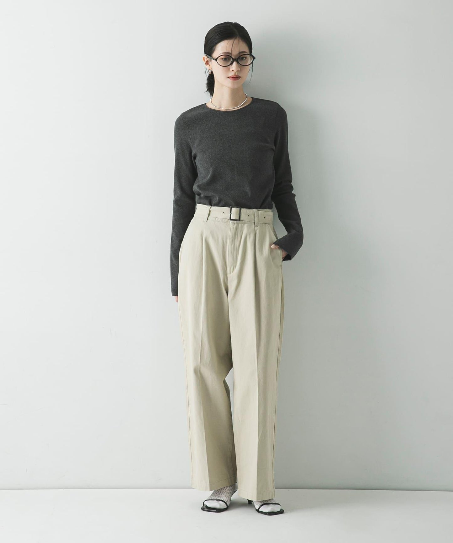 彈力羅紋打底上衣