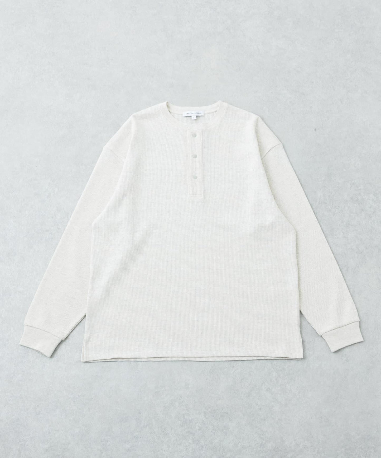 UR TECH 密織華夫 亨利領 長袖T恤