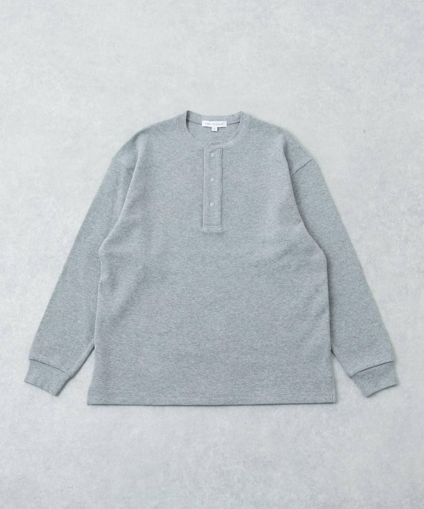 UR TECH 密織華夫 亨利領 長袖T恤