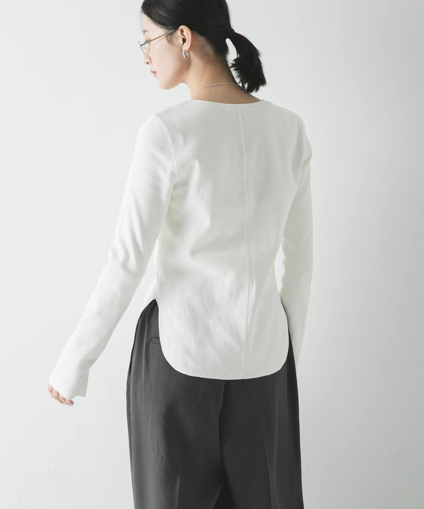 彈力羅紋打底上衣