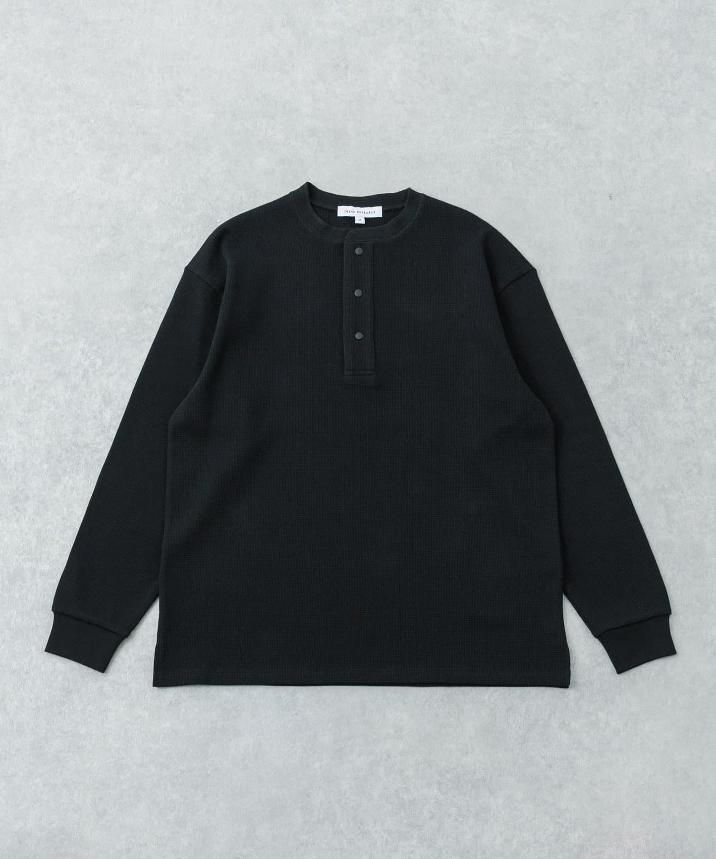 UR TECH 密織華夫 亨利領 長袖T恤