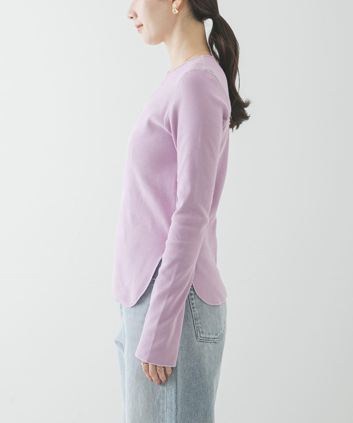 彈力羅紋打底上衣