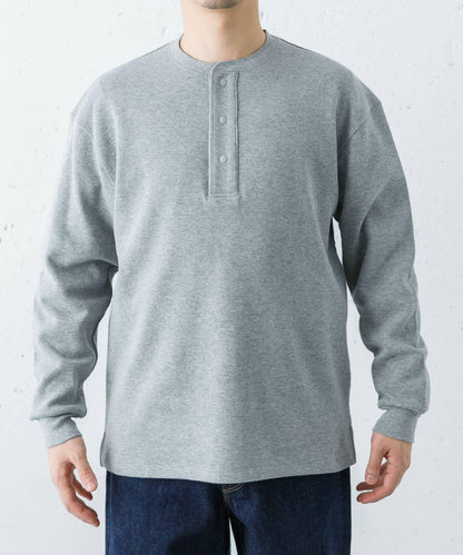 UR TECH 密織華夫 亨利領 長袖T恤
