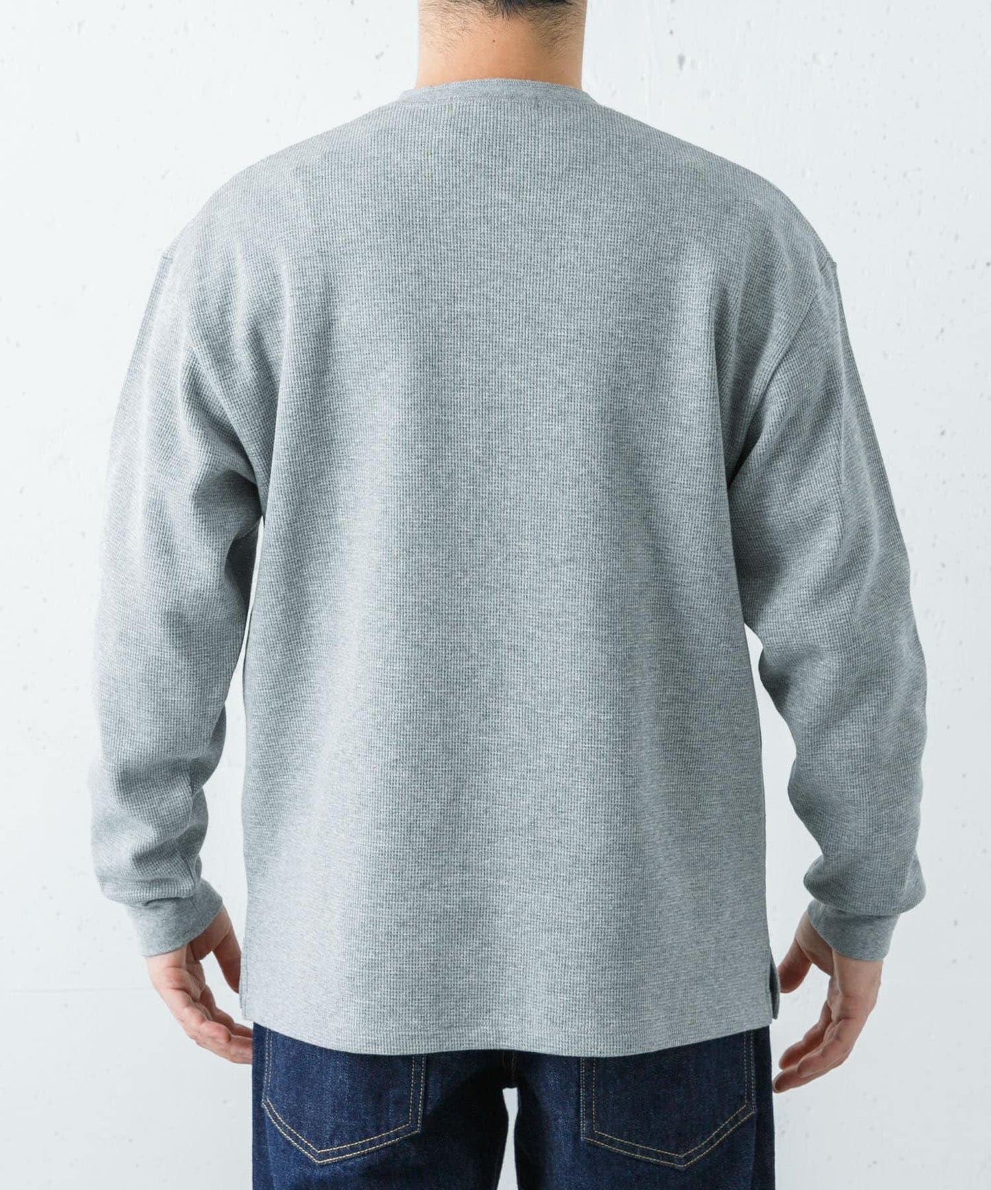 UR TECH 密織華夫 亨利領 長袖T恤