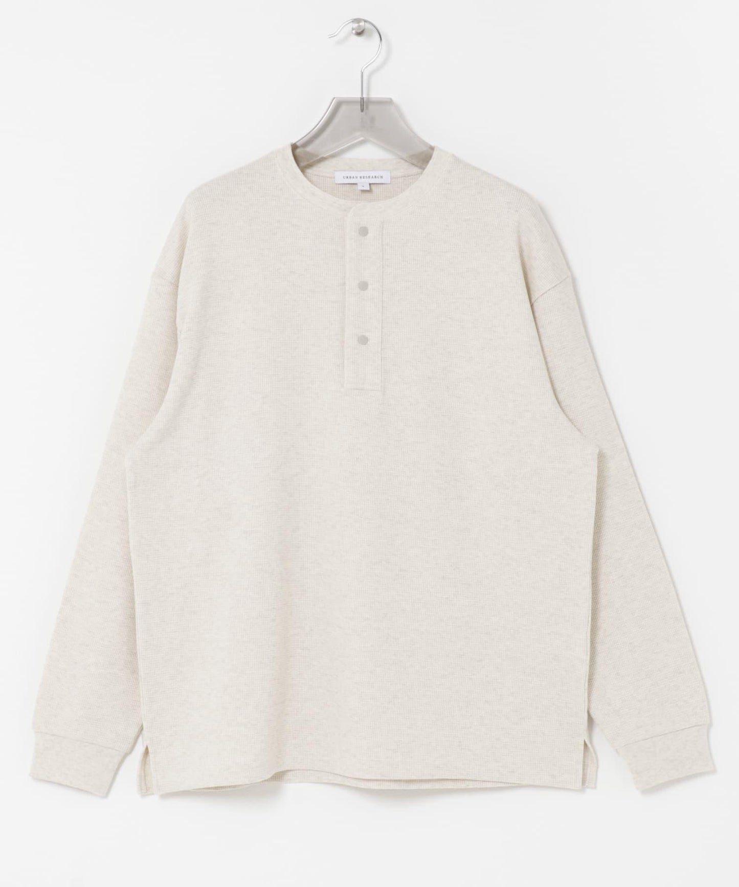 UR TECH 密織華夫 亨利領 長袖T恤