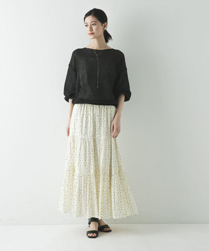 紙紗船領針織上衣