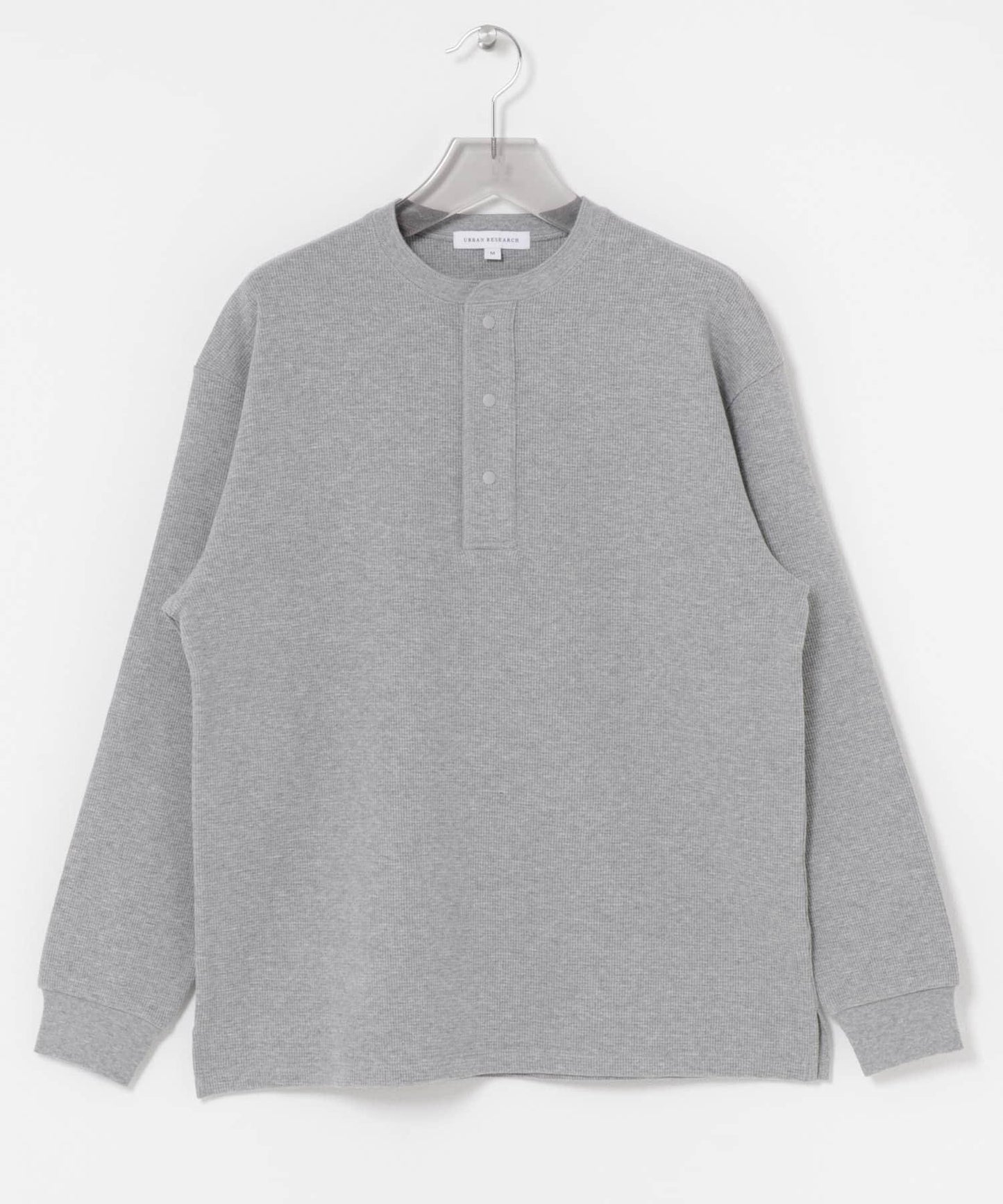 UR TECH 密織華夫 亨利領 長袖T恤