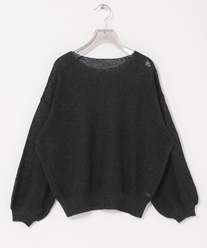 紙紗船領針織上衣