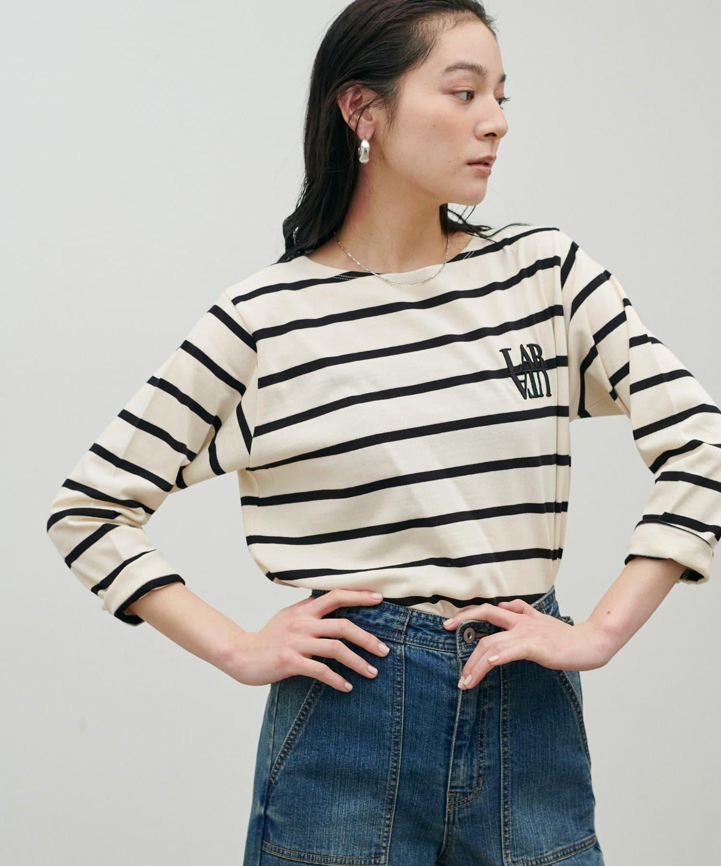 立體厚繡小Logo設計 NEW 長袖T恤