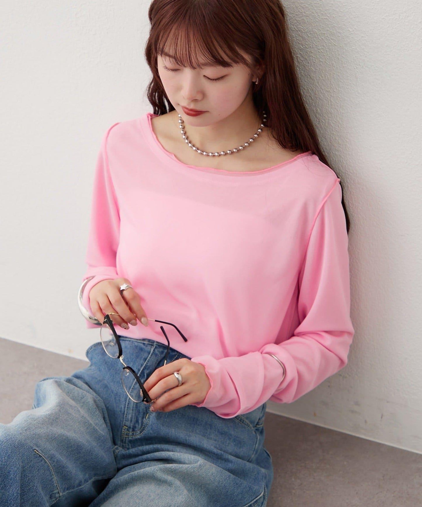 疊穿透膚長袖T恤