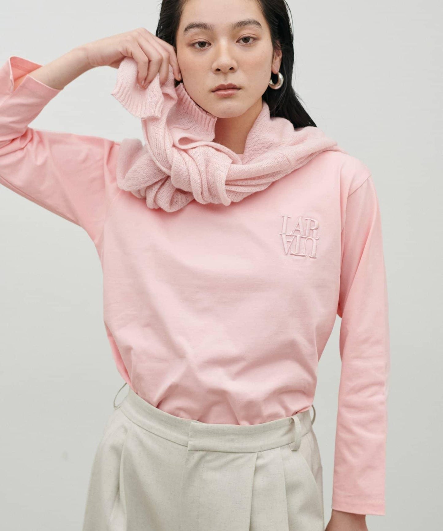 立體厚繡小Logo設計 NEW 長袖T恤