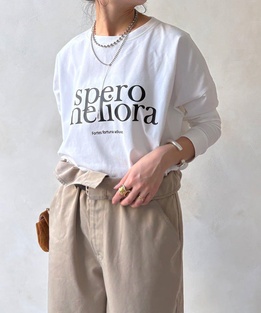 寬鬆版LOGO印花長袖T恤