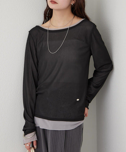 疊穿透膚長袖T恤