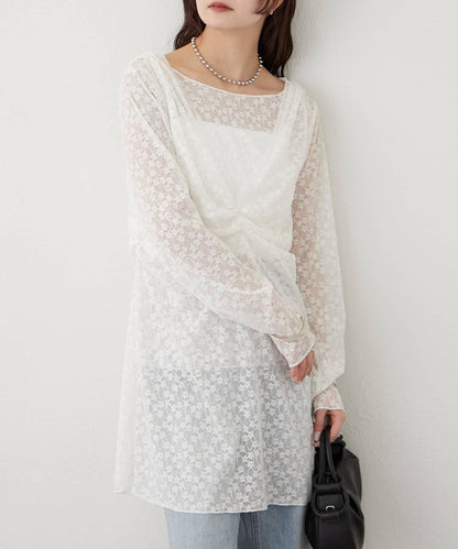 閃亮蕾絲吊帶連衣裙