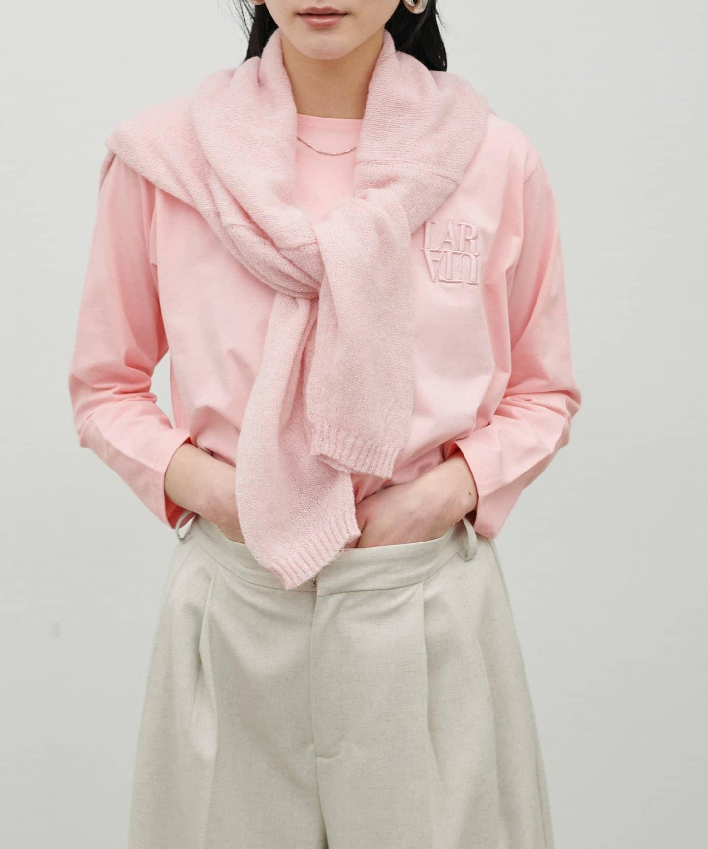 立體厚繡小Logo設計 NEW 長袖T恤