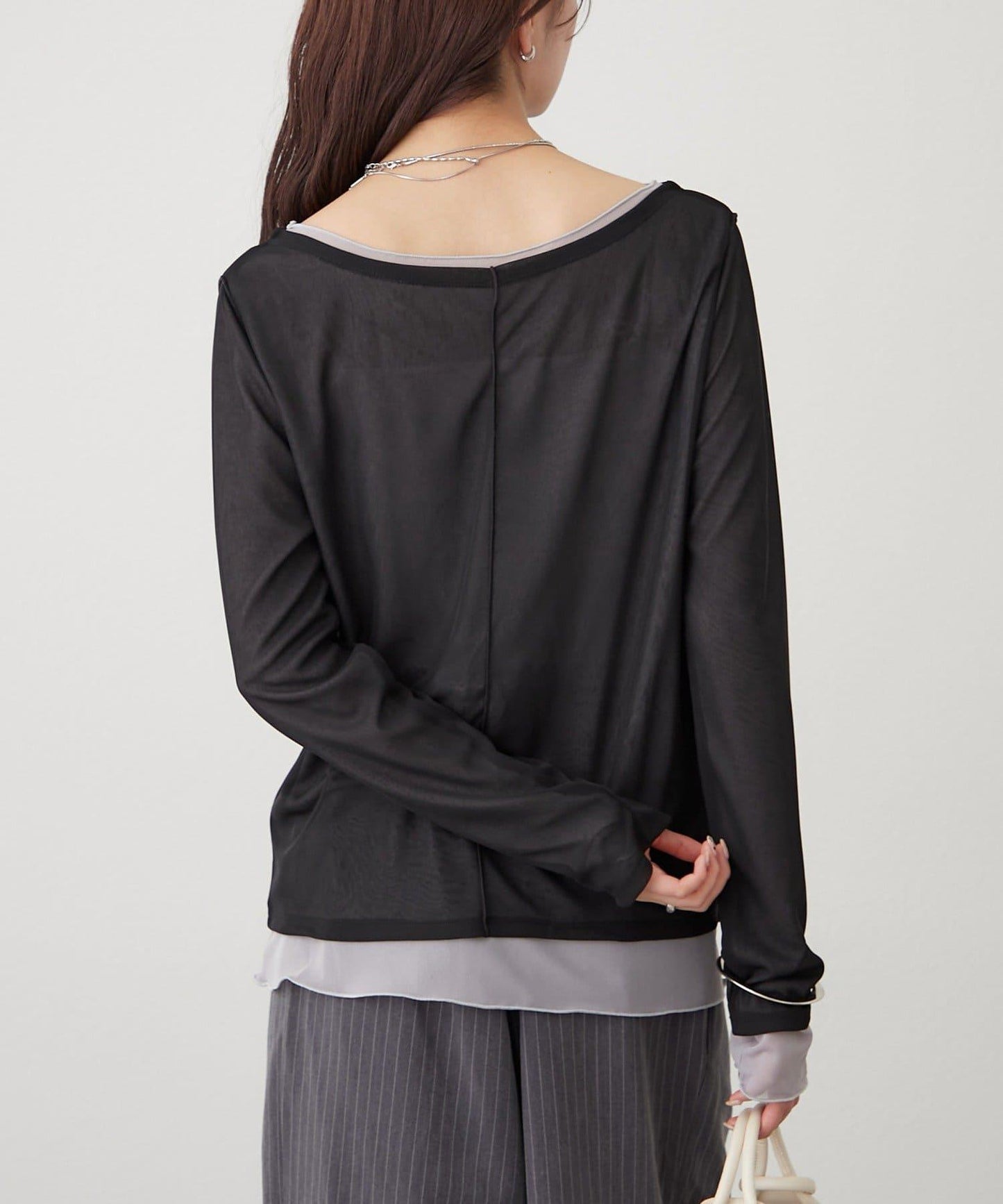 疊穿透膚長袖T恤