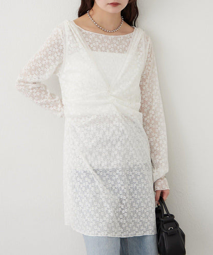 閃亮蕾絲吊帶連衣裙