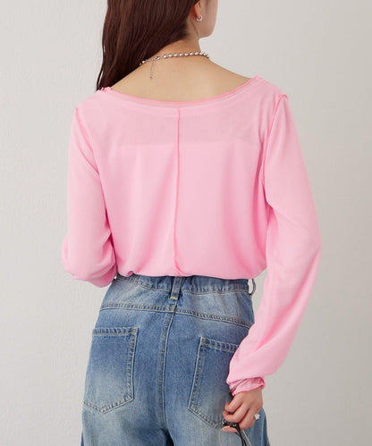 疊穿透膚長袖T恤