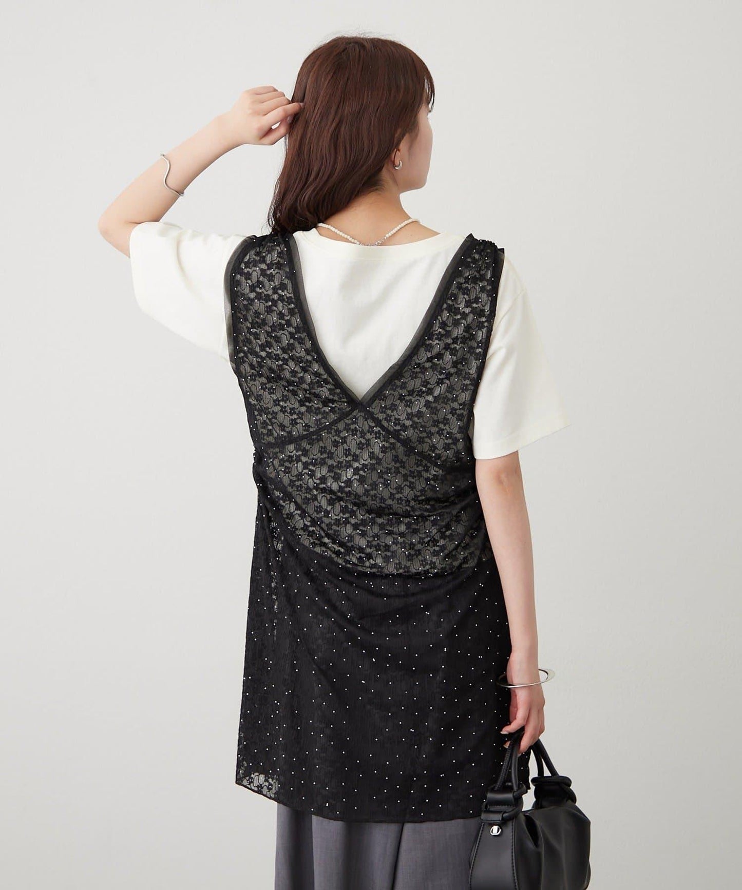 閃亮蕾絲吊帶連衣裙