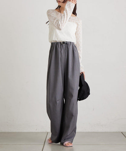 亮面蕾絲設計 長袖T恤