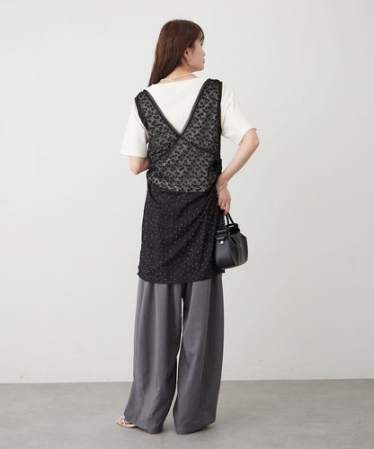 閃亮蕾絲吊帶連衣裙