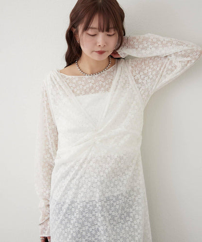 閃亮蕾絲吊帶連衣裙