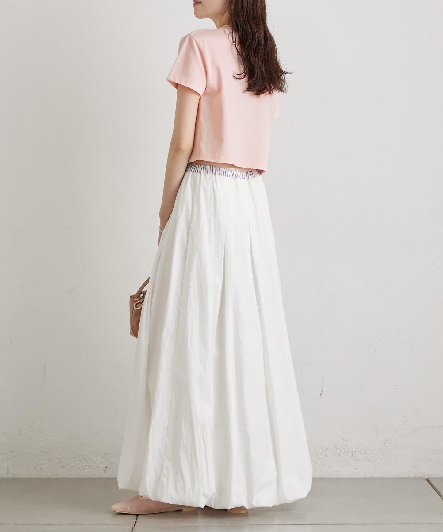 條紋氣球廓形半身裙