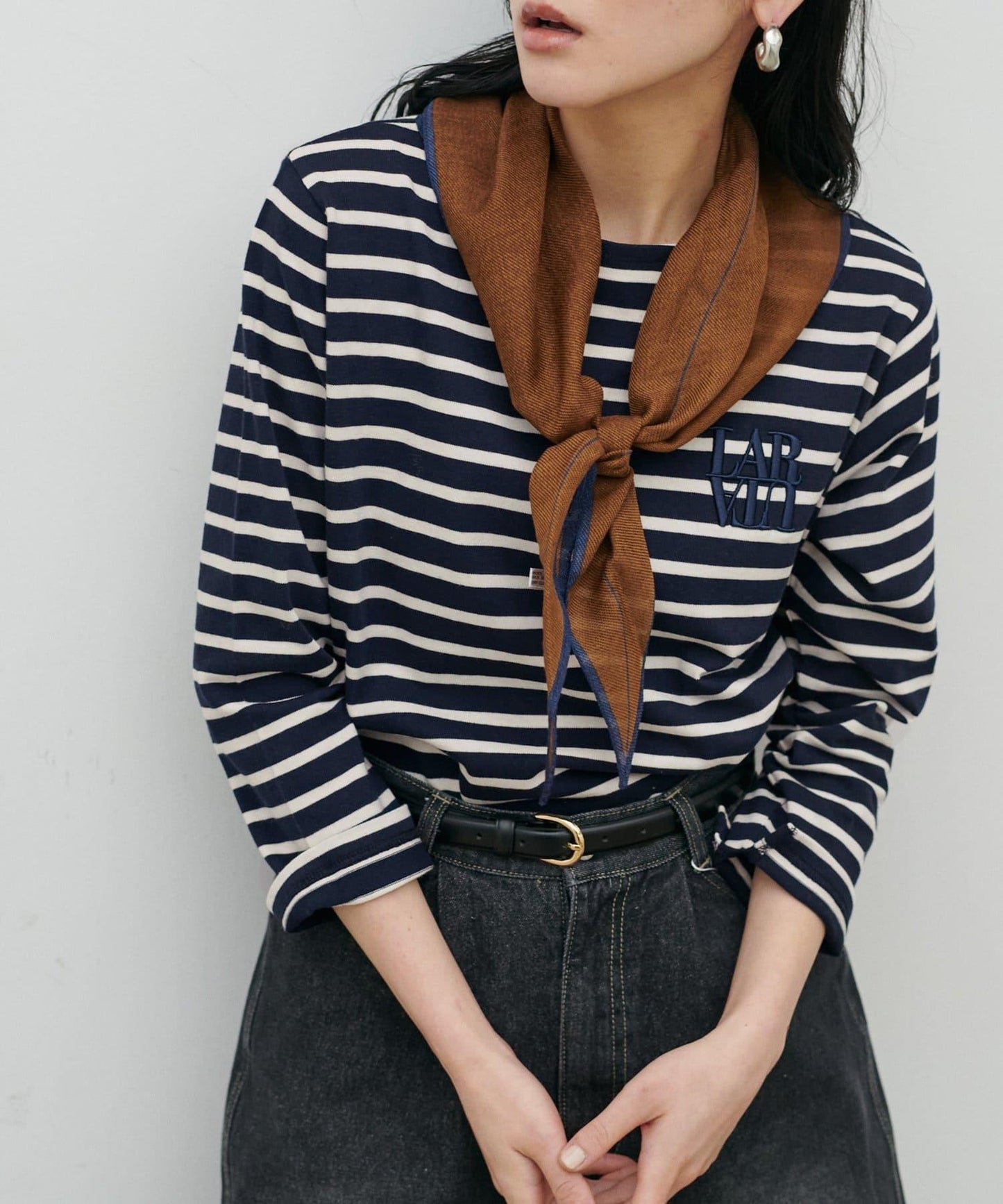 立體厚繡小Logo設計 NEW 長袖T恤