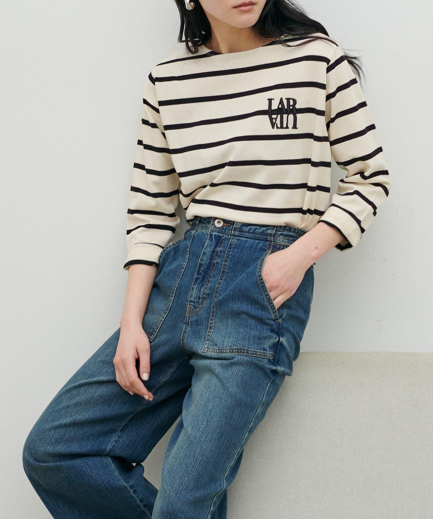 立體厚繡小Logo設計 NEW 長袖T恤