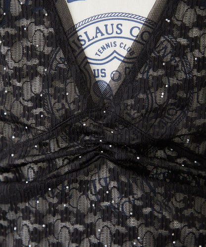 閃亮蕾絲吊帶連衣裙