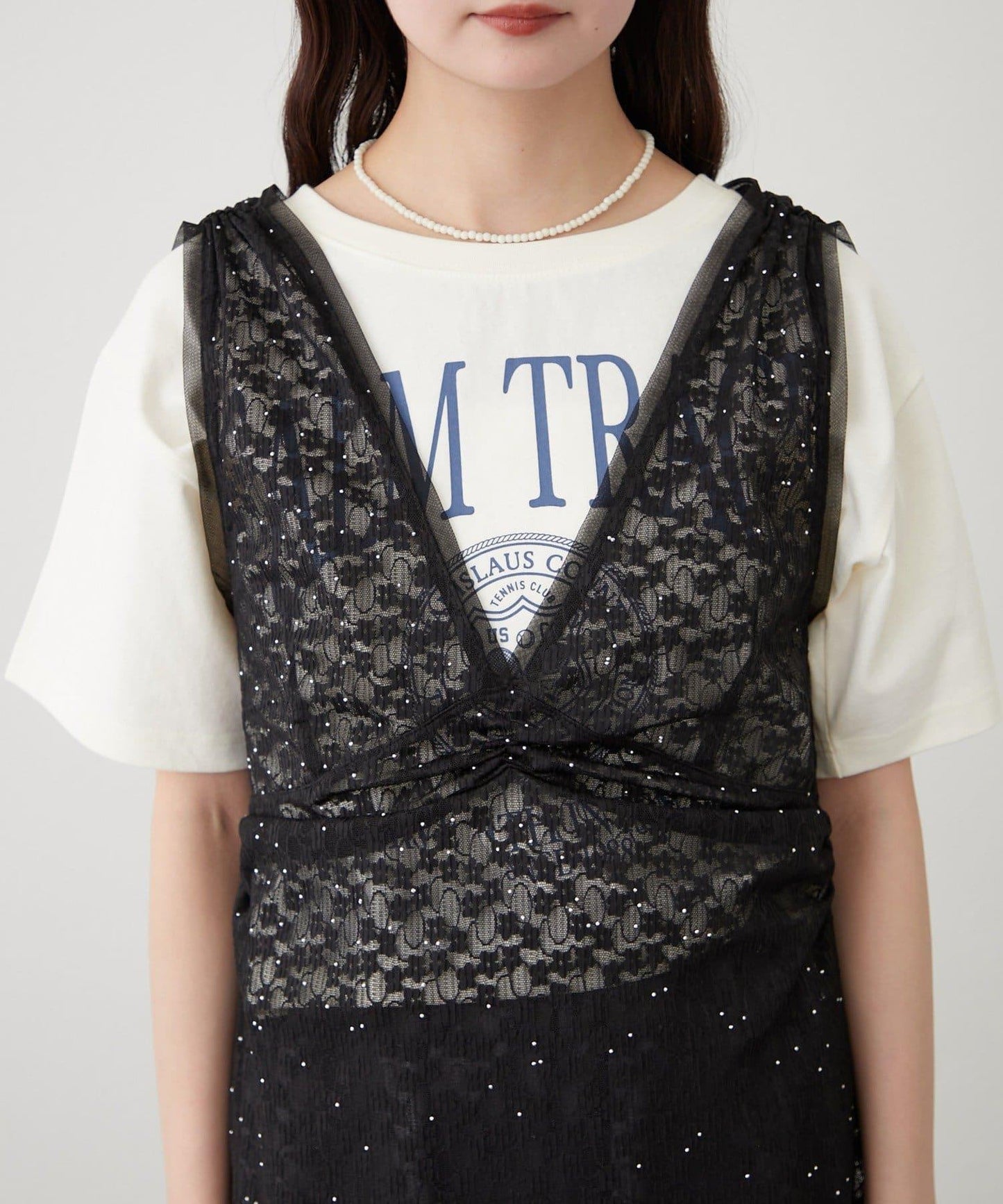 閃亮蕾絲吊帶連衣裙