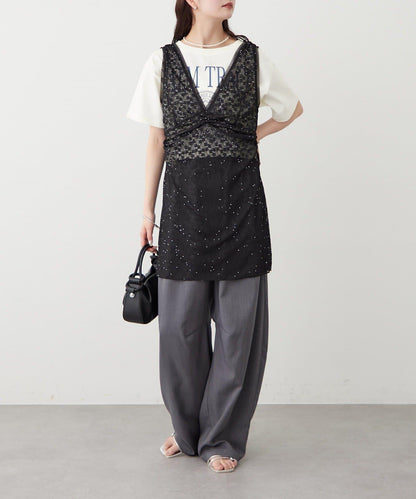 閃亮蕾絲吊帶連衣裙