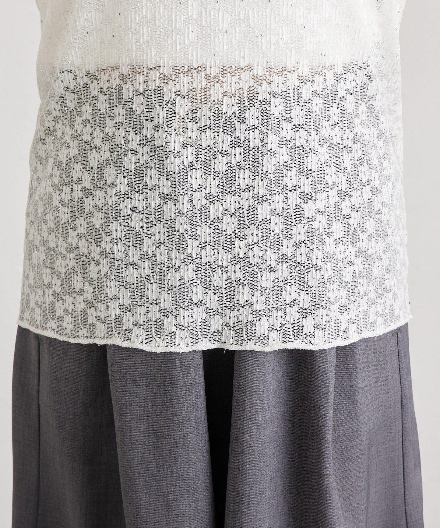 亮面蕾絲設計 長袖T恤