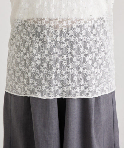 亮面蕾絲設計 長袖T恤