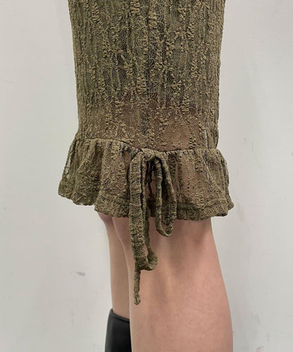 下襬荷葉邊蕾絲 騎行短褲