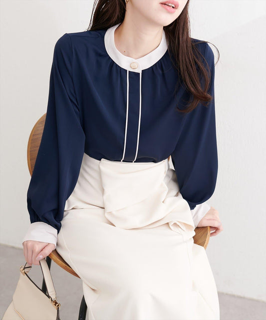 質感設計撞色紐扣襯衫