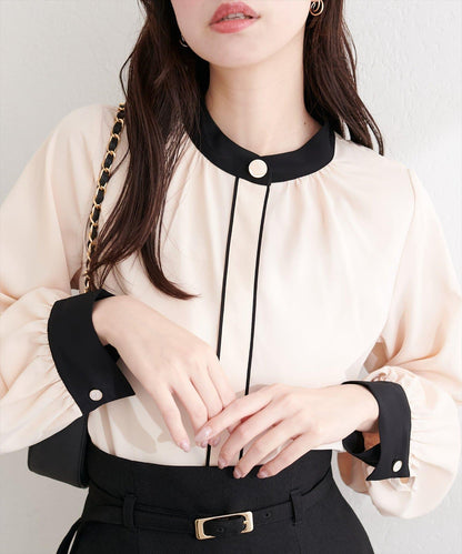 質感設計撞色紐扣襯衫