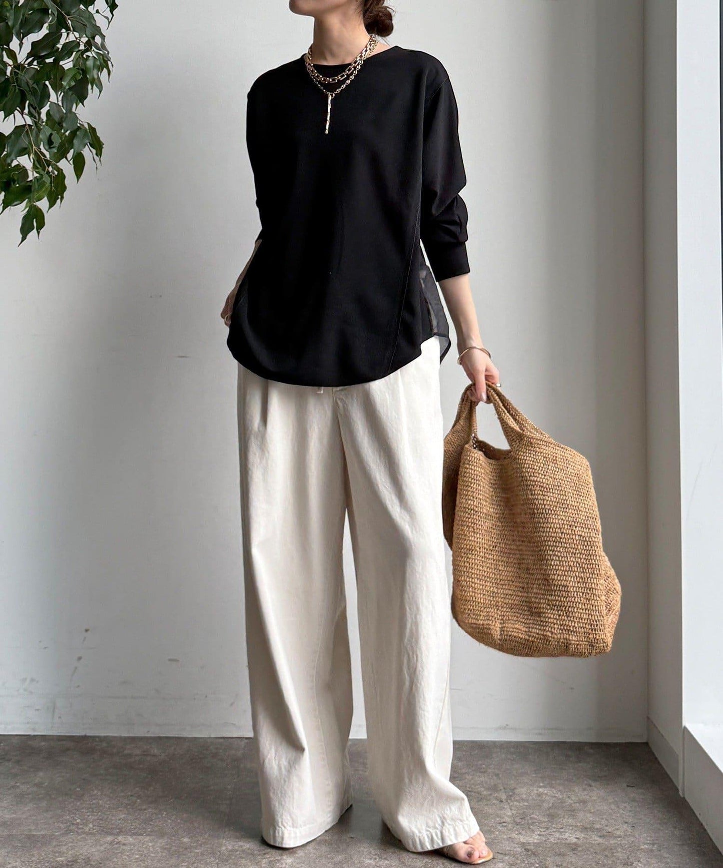 喬其紗與歐根紗拼接上衣