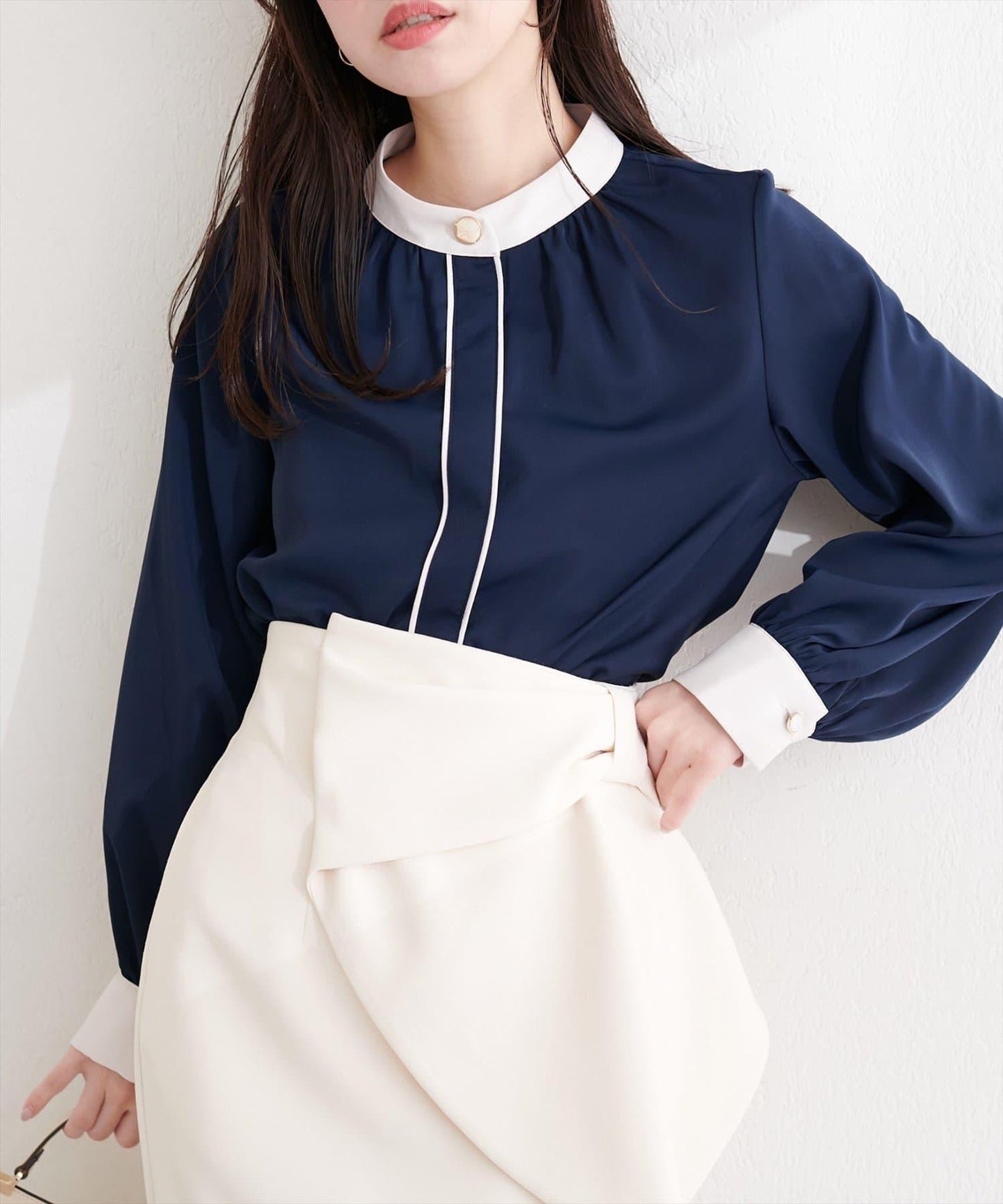 質感設計撞色紐扣襯衫