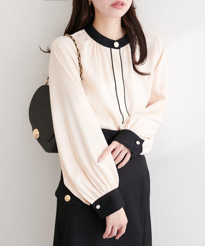 質感設計撞色紐扣襯衫