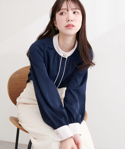 質感設計撞色紐扣襯衫