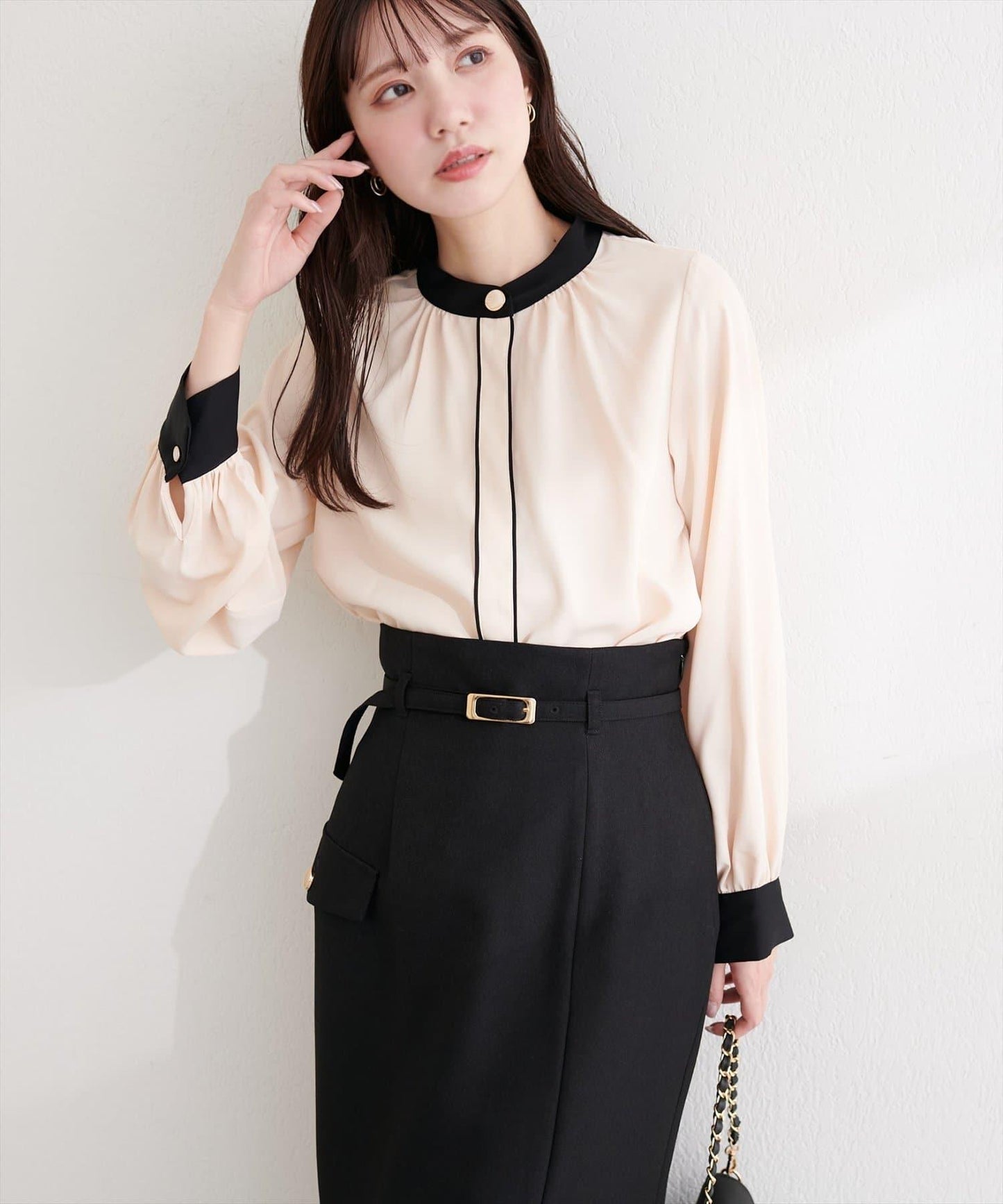 質感設計撞色紐扣襯衫