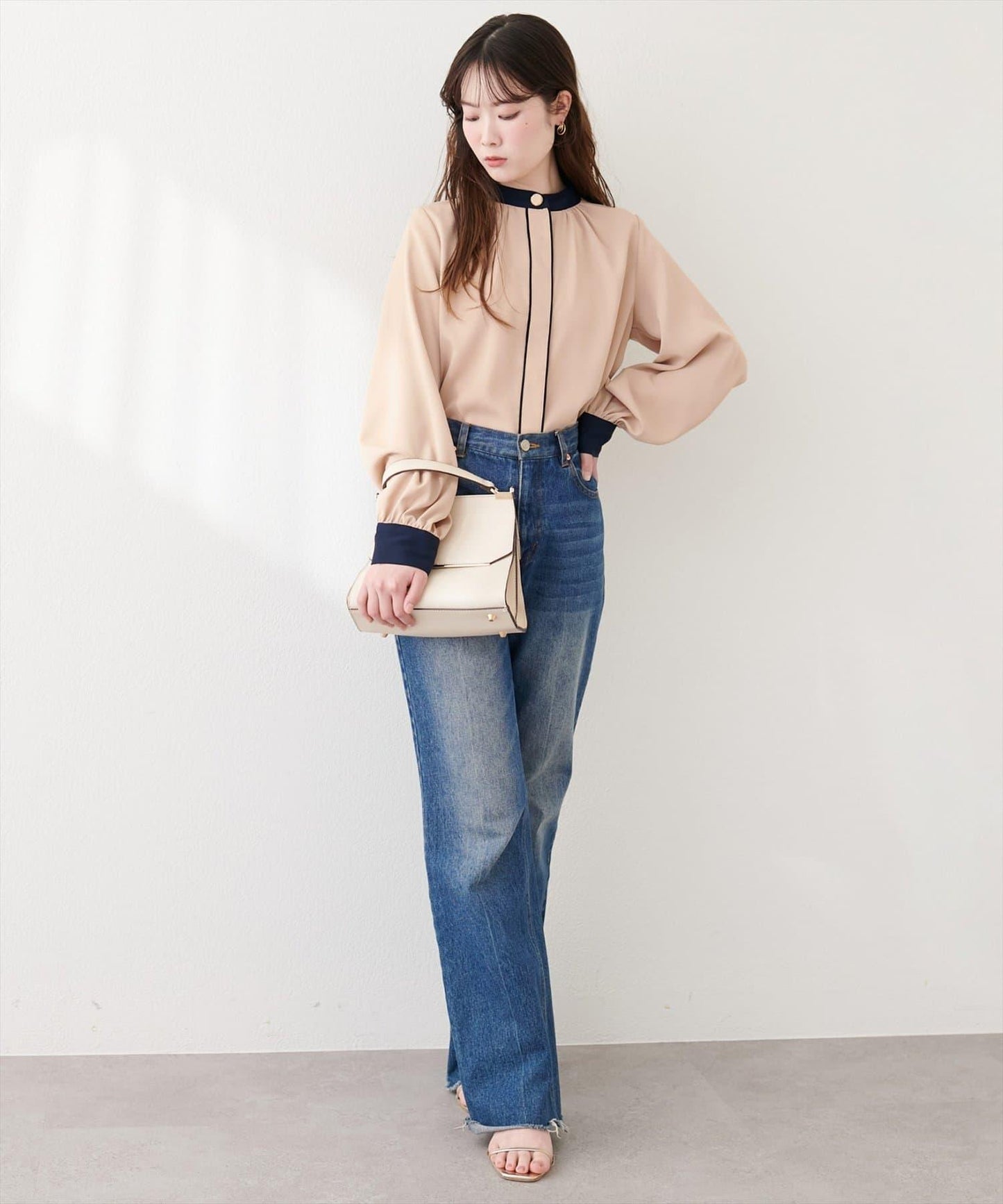 質感設計撞色紐扣襯衫