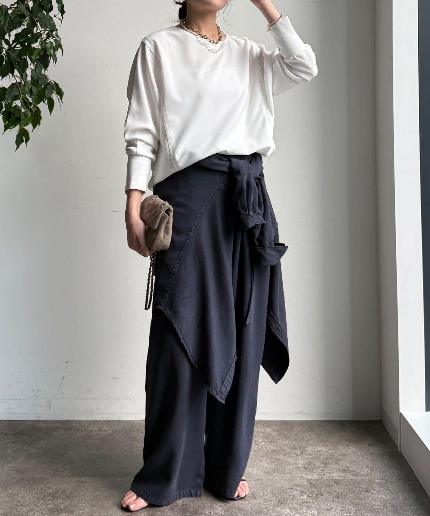 喬其紗與歐根紗拼接上衣