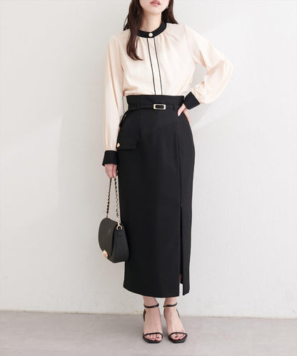 質感設計撞色紐扣襯衫