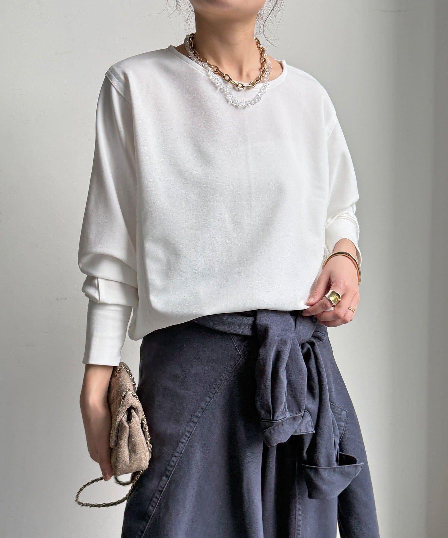 喬其紗與歐根紗拼接上衣