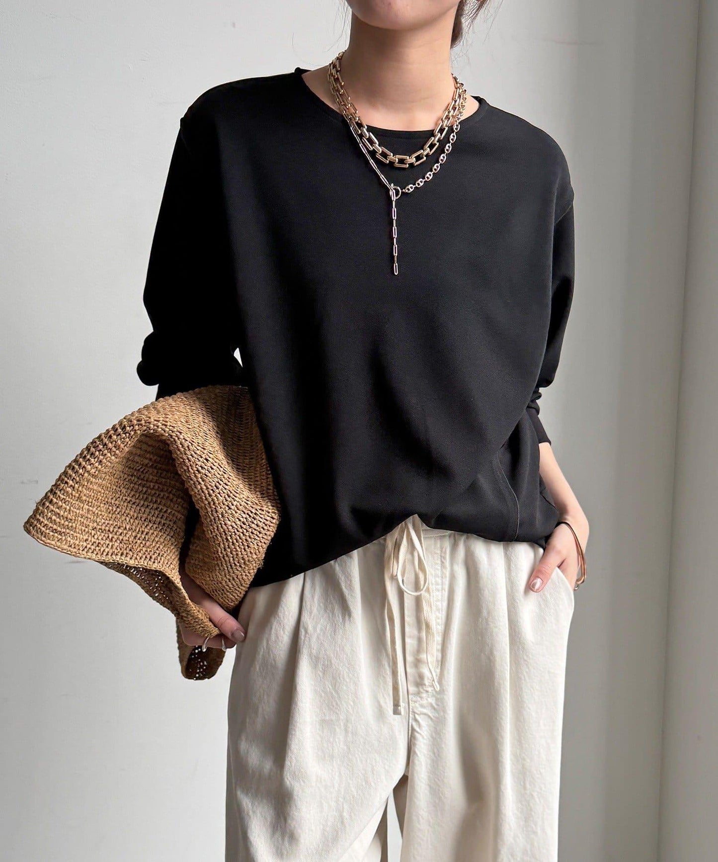 喬其紗與歐根紗拼接上衣