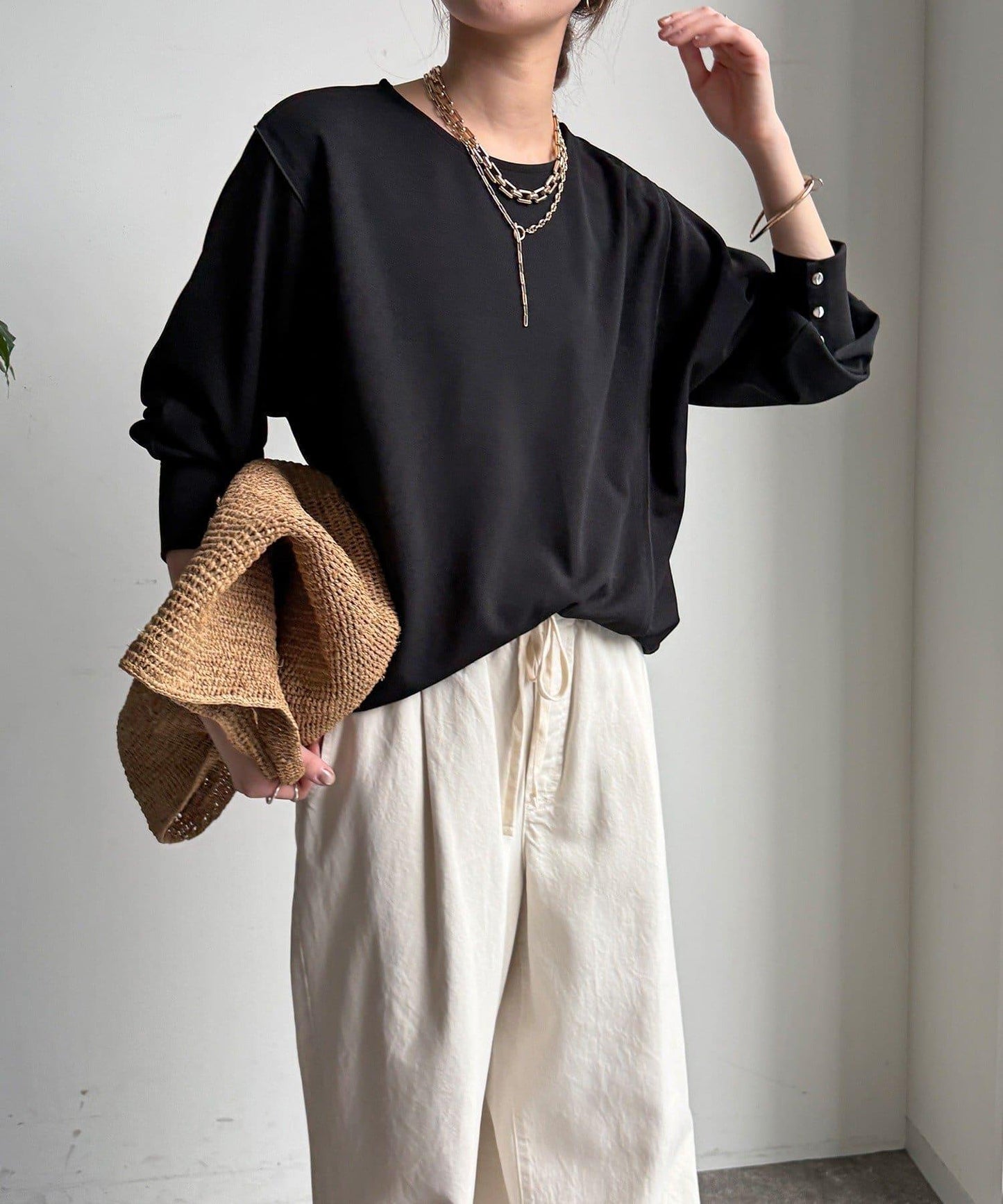 喬其紗與歐根紗拼接上衣